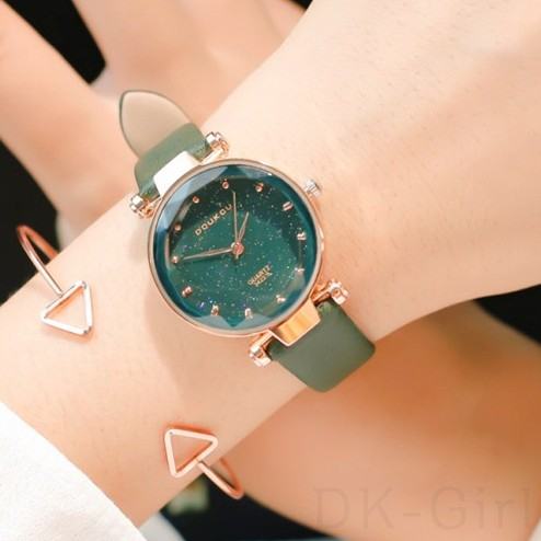 【高見えデザイン】ファッション シンプル レザークォーツ 時計 リトルニードル 配色縁取り ラウンド 合金 腕時計
