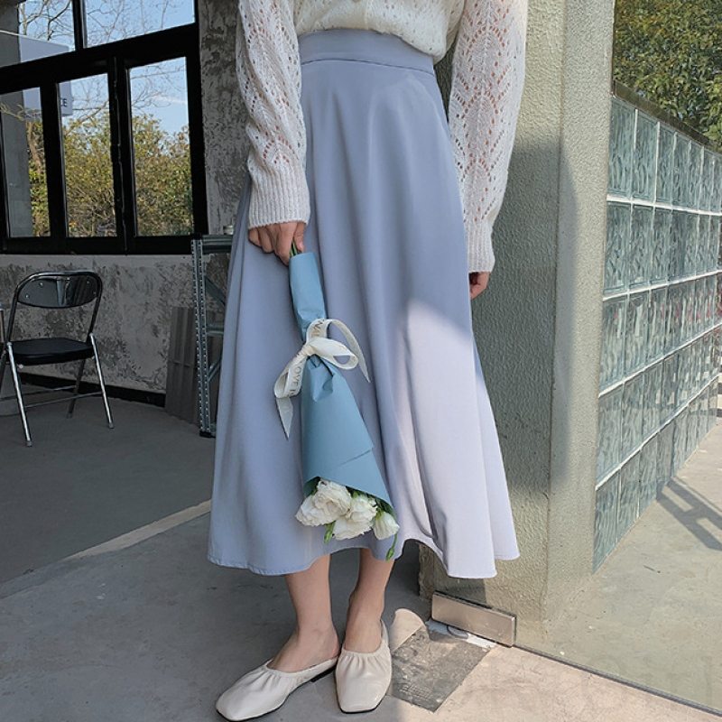 シンプルファッションカジュアル韓国系Aラインスカート