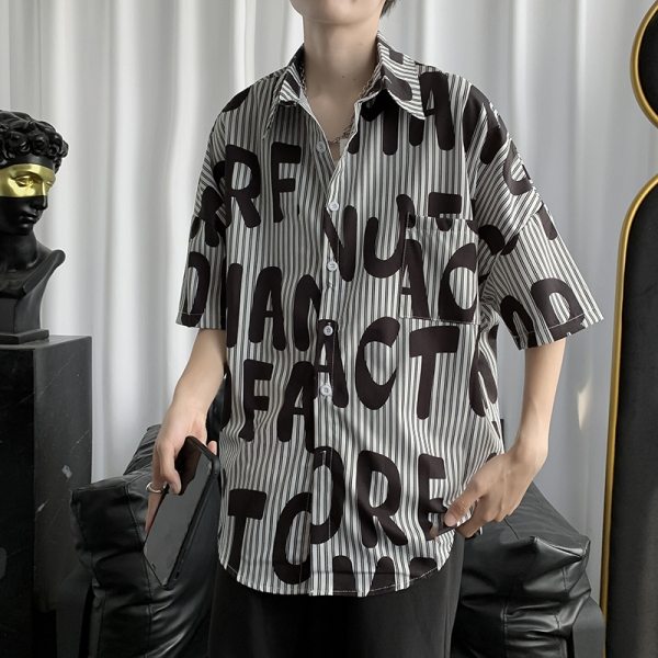 ポリエステル半袖ファッションカジュアル一般一般夏折り襟シングルブレストアルファベットなしアウター
