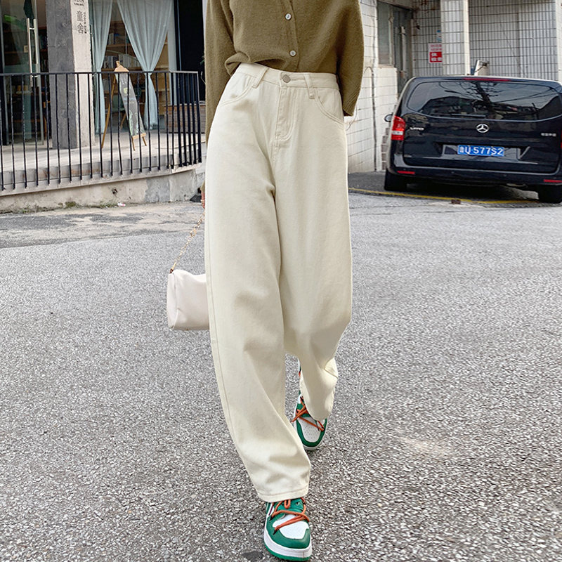 【おしゃれ度高め】シンプル ファッション カジュアル 定番 韓国系 フェミニン ファスナー ハイウエスト デニムパンツ