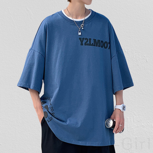 半袖 t シャツ メンズ シンプルカジュアル ラウンドネックプルオーバープリントアルファベットプリントTシャツ・POLOシャツ
