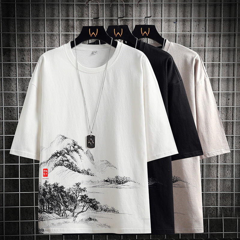 ポリエステル半袖ファッションカジュアル韓国系一般ショート丈ラウンドネックプルオーバープリントなしTシャツ・POLOシャツ