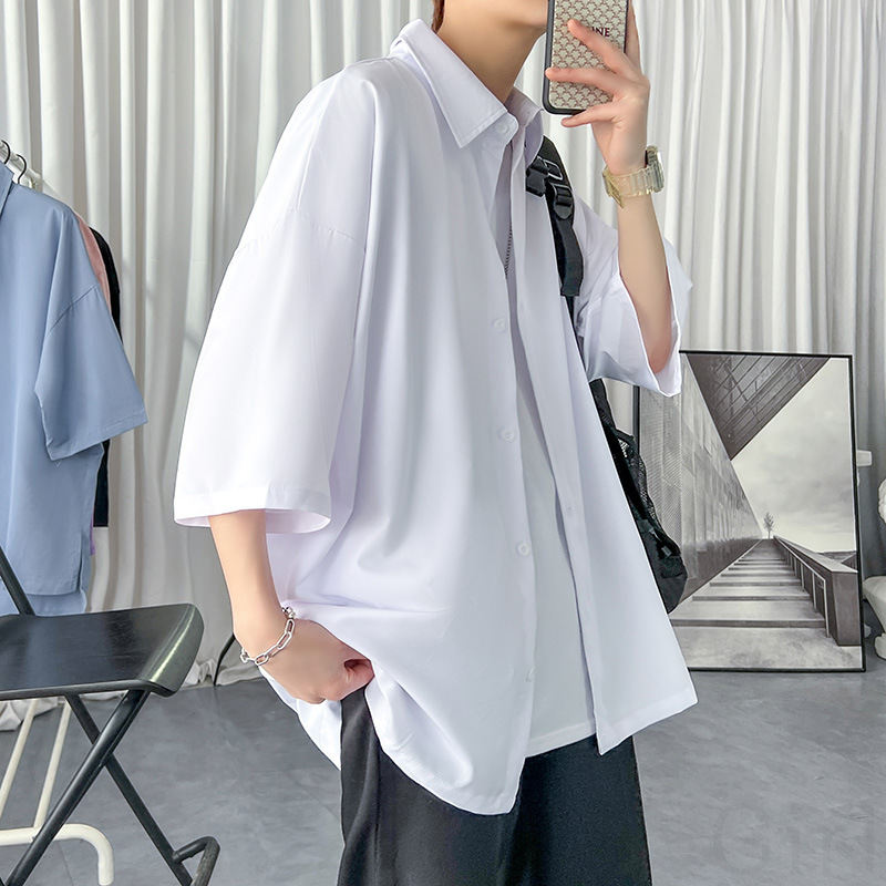 ポリエステル半袖ファッション韓国系一般一般折り襟シングルブレスト無地ボタンカーディガン