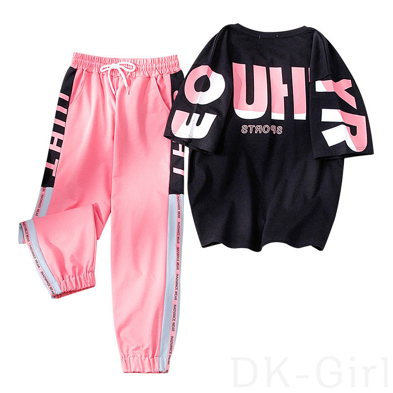 ブラック/Tシャツ+ピンク/パンツ
