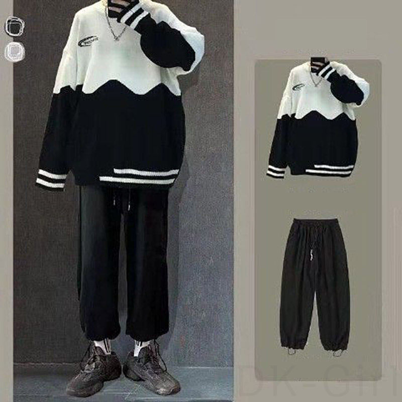 ブラック/セーター+ブラック/パンツ