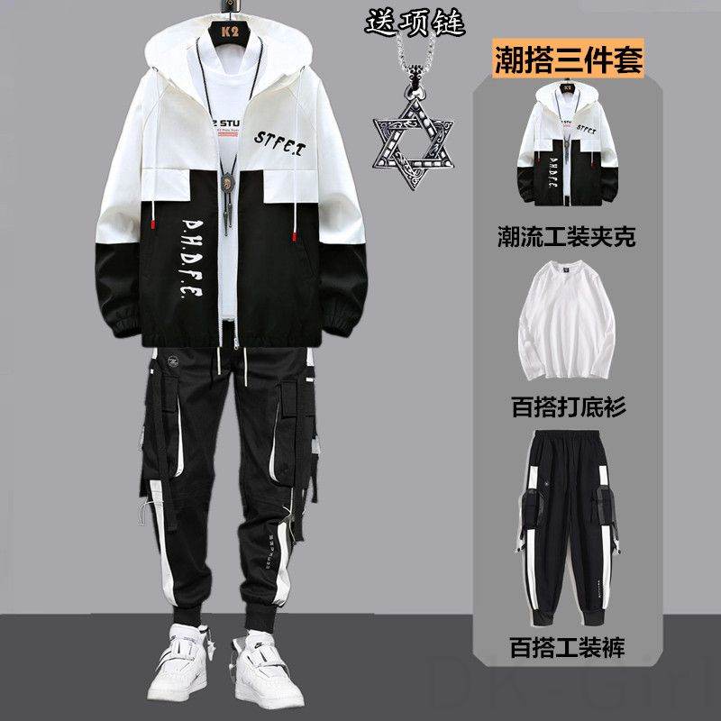 ブラック/ジャケット+ホワイト/Ｔシャツ+ブラック/パンツ