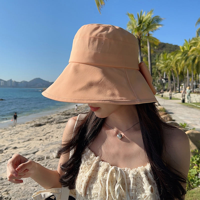 帽子 韓国ファッション オシャレ 服 レディース リボン 切り替え 配色 帆布