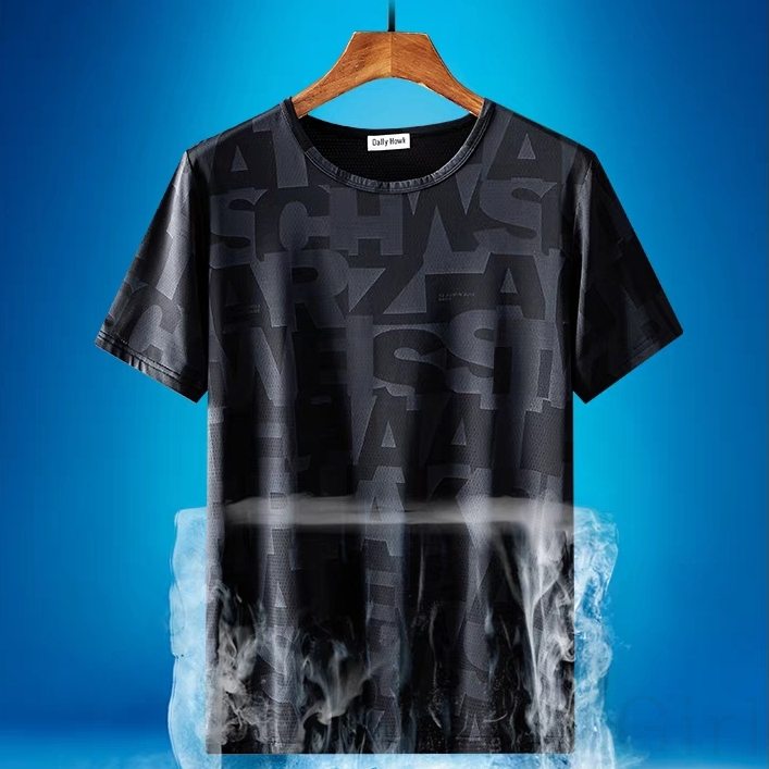 Tシャツ・POLOシャツ シンプル 韓国ファッション オシャレ 服 夏 服 メンズ 半袖 一般 ラウンドネック なし アルファベット グラデーション色