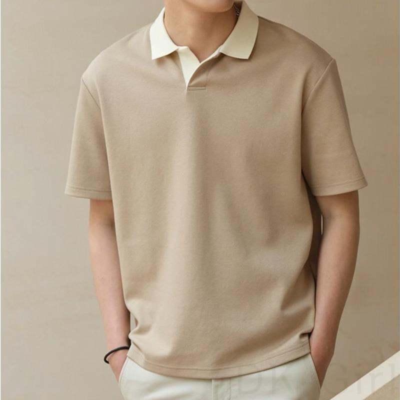 Tシャツ・POLOシャツ 韓国ファッション オシャレ 服 夏 服 一般 折り襟 プルオーバー なし 配色 ポリエステル モード系 カジュアル シンプル ファッション