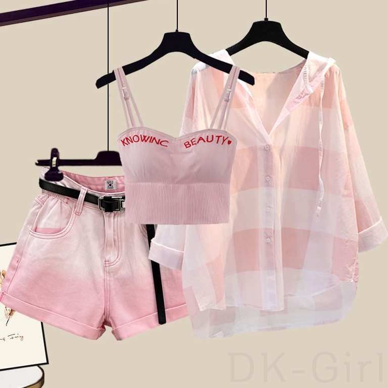 ピンク/シャツ+ピンク/キャミソール+ピンクパン/ツ