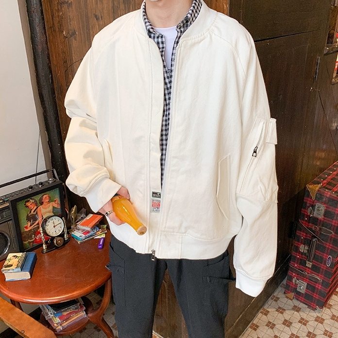 ジャケット カジュアル 韓国ファッション オシャレ 服 春秋 ポリエステル 長袖 一般 一般 スタンドネック ジッパー なし 無地