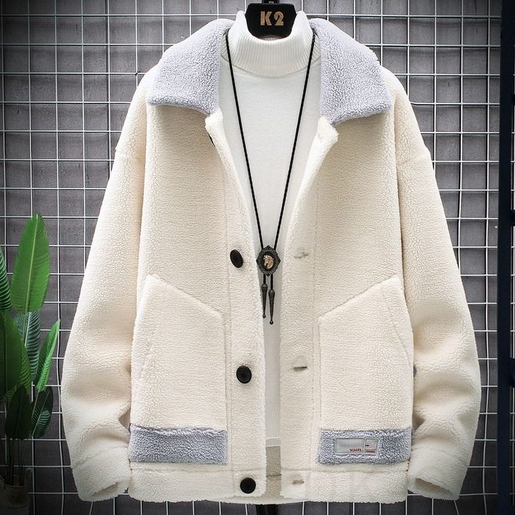 ジャケット シンプル ファッション 韓国ファッション オシャレ 服 秋冬 メンズ その他 長袖 一般 一般 折り襟 ボタン ポケット付き 配色