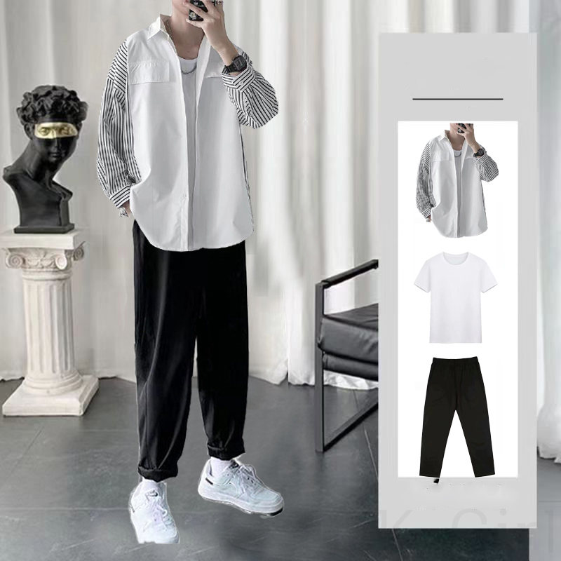 ホワイト/シャツ＋ホワイト/Tシャツ+ブラック/パンツ1