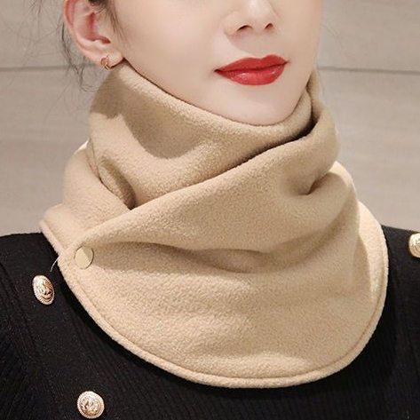 マフラー モード カジュアル 韓国ファッション オシャレ 服 秋冬 レディース ボタン 無地