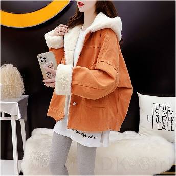【流行の予感】綿コート レディースファッション オシャレ フード付き 無地 防寒 耐久性 柔軟加工