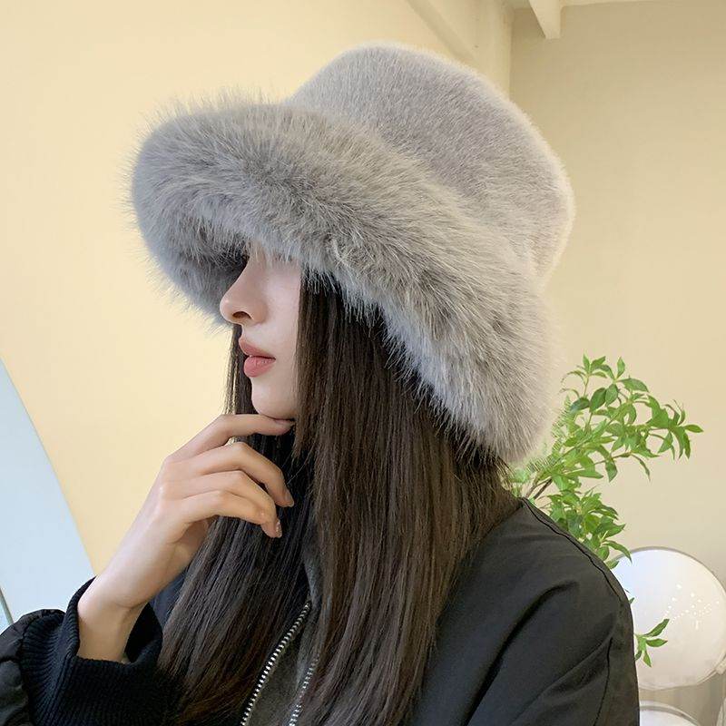 帽子 韓国ファッション オシャレ 服 スエード生地 冬  服 フェイクファー レディース 無地