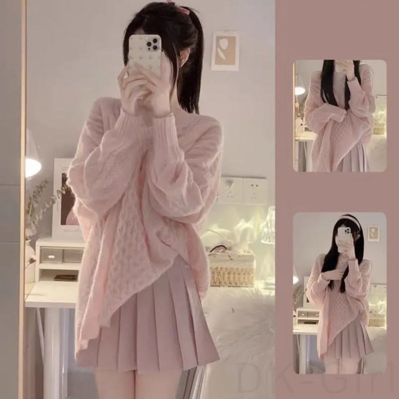 ピンク/ニット.セーター+スカート