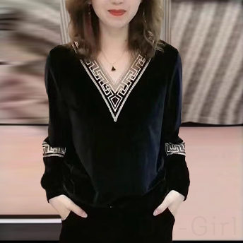 セーター・カットソーシンプル韓国ファッション オシャレ 服フェミニン長袖一般一般Vネックプルオーバーなし無地